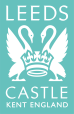 Leeds Castle_Simplified Logo - Standard One Colour In White With Turquiose Background.png